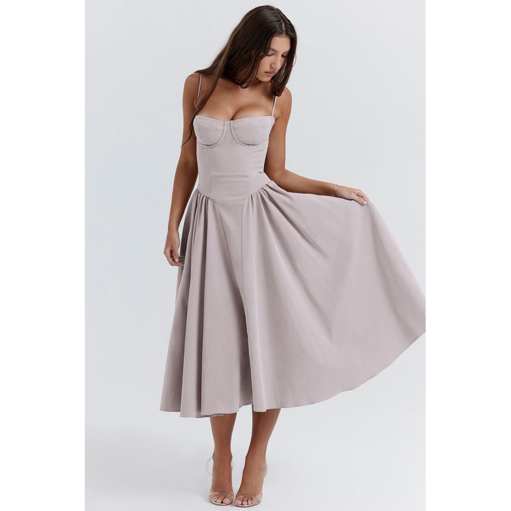 Long Dress Baju Panjang Wanita Coquette Milkmaid Preloved House of CB look a like