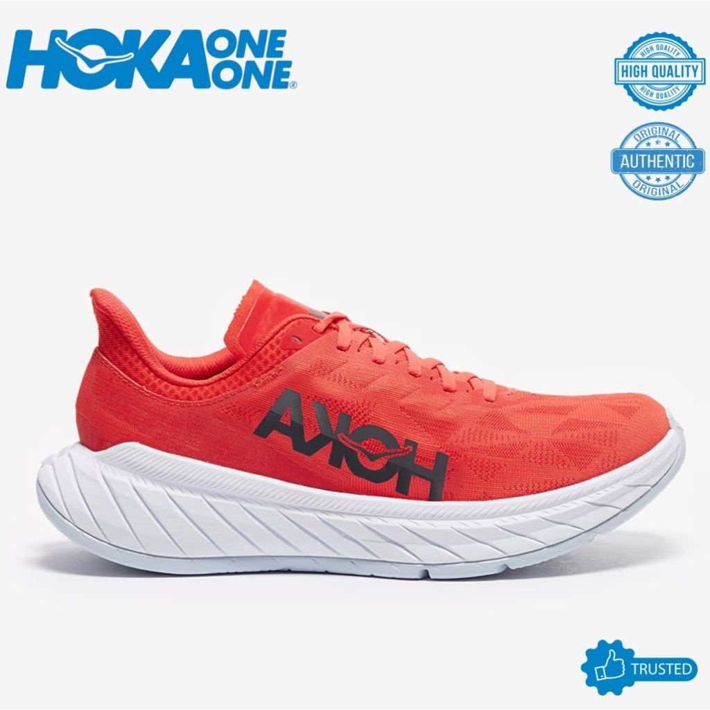 SEPATU RUNNING HOKA CARBON X2 RED WHITE