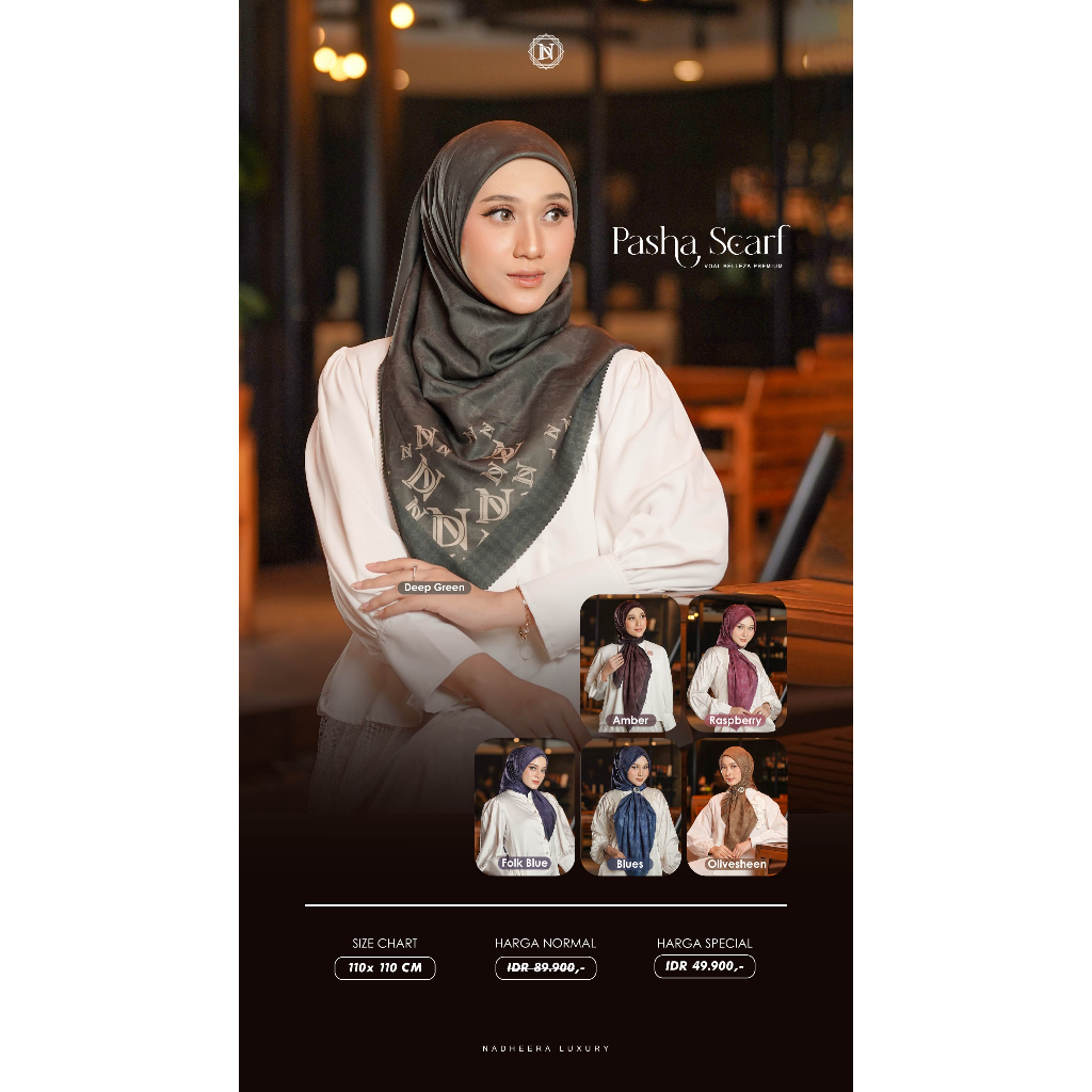 READY STOK PROMO // PASHA SCARF NADHEERA LUXURY TERBARU // SCARF TERBARU // BY NADHEERA LUXURY // sc