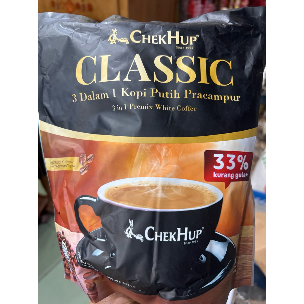 

kopi chek Hup classic kurang gula 33% exp12/2025