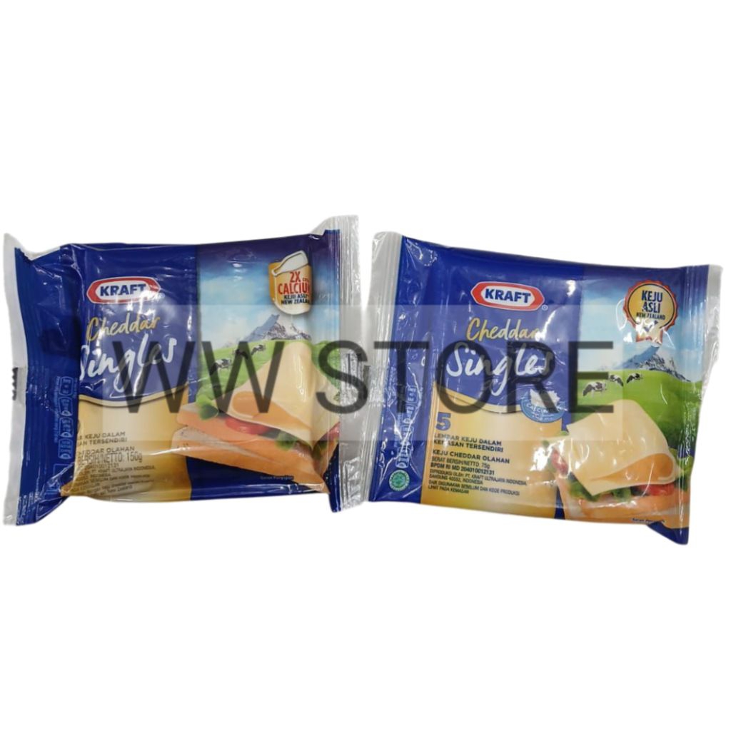 

Keju olahan halal MUI KRAFT CHEDDAR Singles Cheese 75g ( 5 lembar ) 150g ( 10 slice )