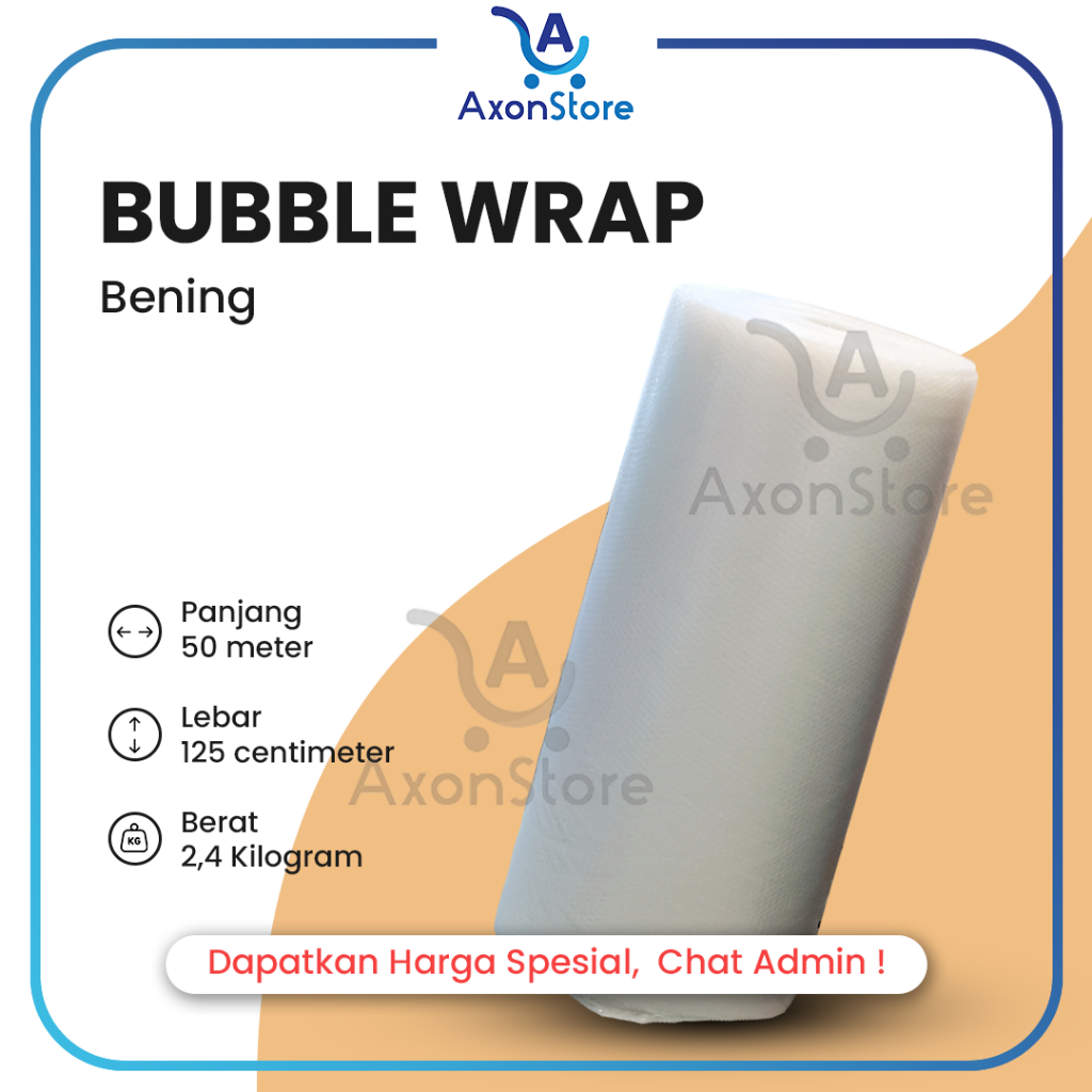 

BUBBLE Bening 125cm x 50m Buble Wrapping Tebal Pack Eceran