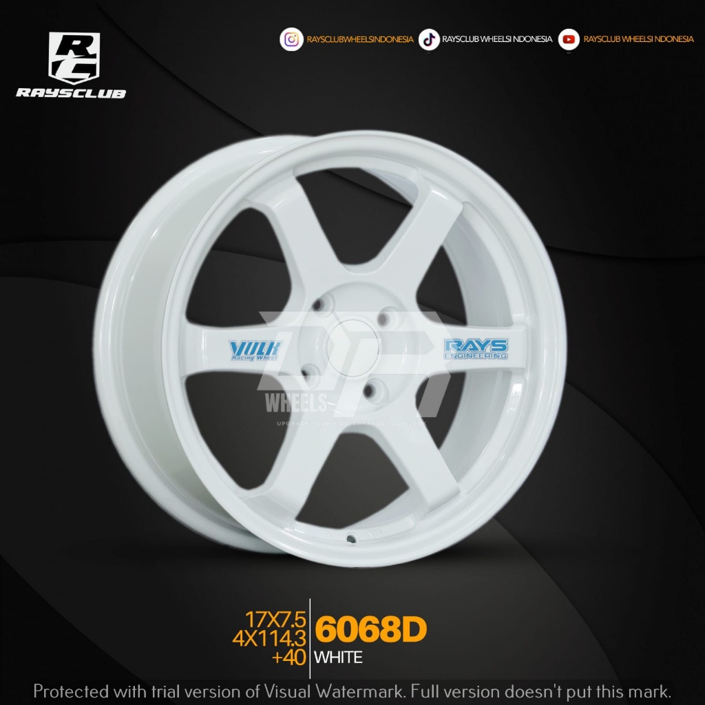 Velg mobil livvina avanza ring 17 lebar 75 hole 4x114,3 et40 warna putih