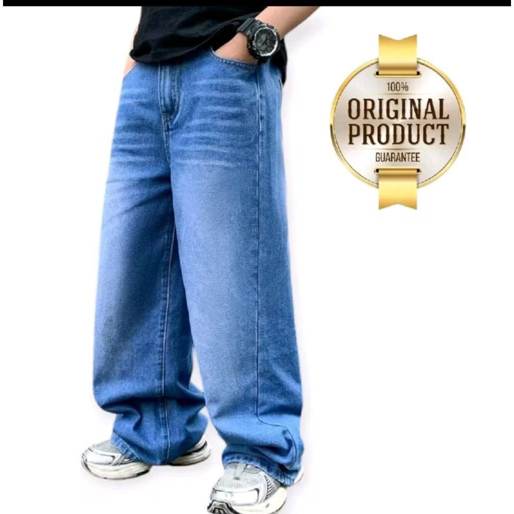 Celana jeans baggy Gombrong Skena jeans anak-anak laki -laki dan perempuan usia8-13tahun