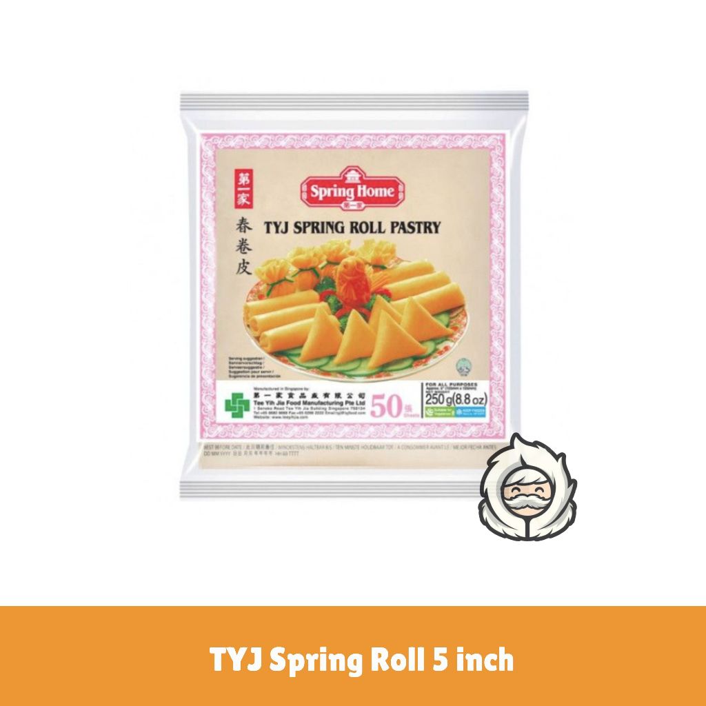 

TYJ Spring Roll Pastry 5inch 250gr Kulit Lumpia Frozen