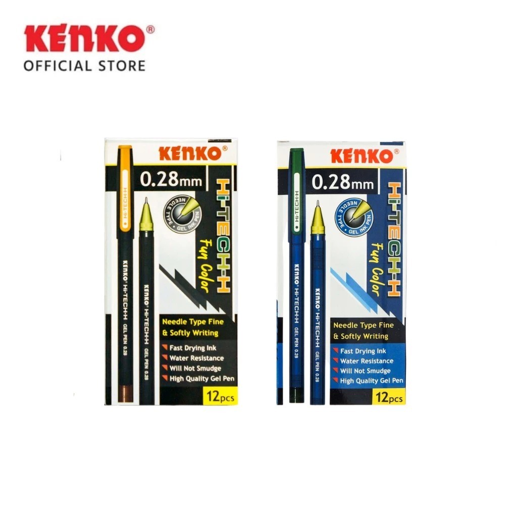 

( 1 PACK ) KENKO GEL PEN HI-TECH 0.28 MM FUN COLOR