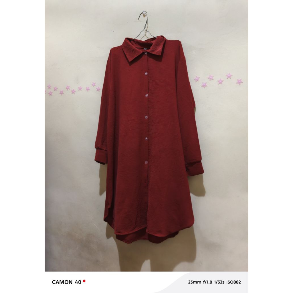 TC08 PRELOVED TUNIK CRINCKLE TERRACOTA
