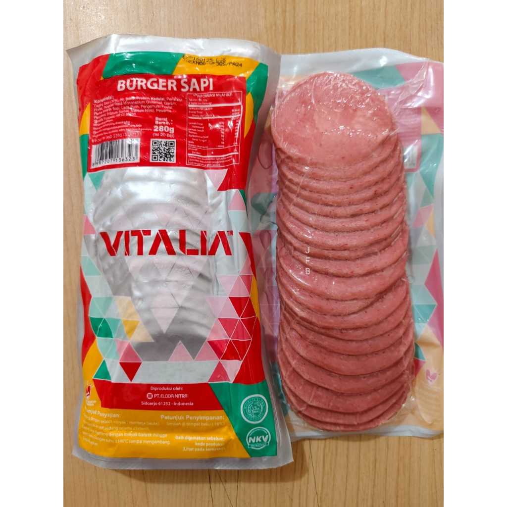 

VITALIA BEEF BURGER isi 20 Slice Berat 280gr