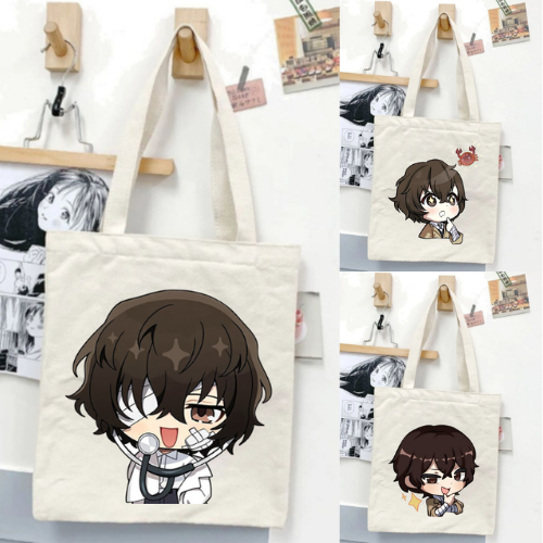 [Premium] Tote Bag Anime Bungou Stray Dogs Dazai Osamu Chibi Tas Jinjing Tas Sekolah Kuliah