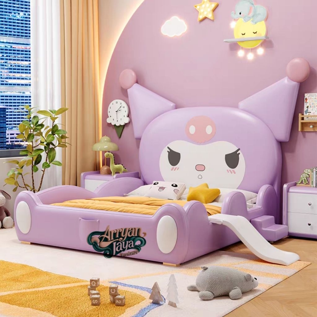 tempat tidur anak karakter kuromi, ranjang anak , kasur kuromi