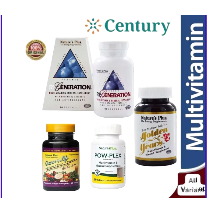 Nature's Plus Regeneration 90 Kapsul/Pow Plex/ golden years/source of life 45Tab /multivitamin dan m