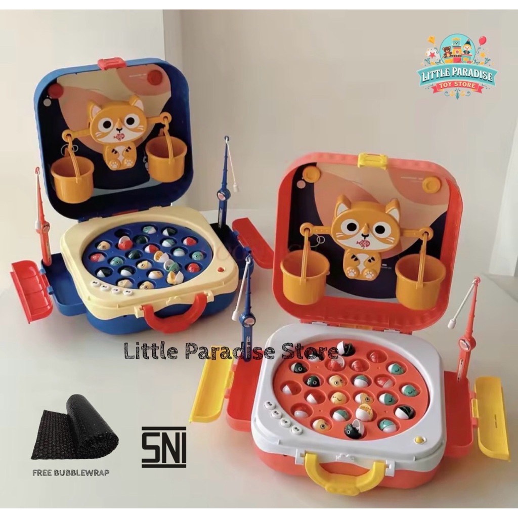 Mainan Tas Pancingan Ikan dengan Keranjang Timbangan Kucing Mainan tas pancing-pancingan ikan Kado A