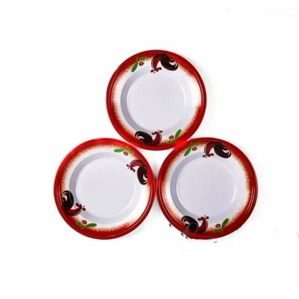 Piring Seng Ayam Jago | Piring Jadul Motif | Enamel |
