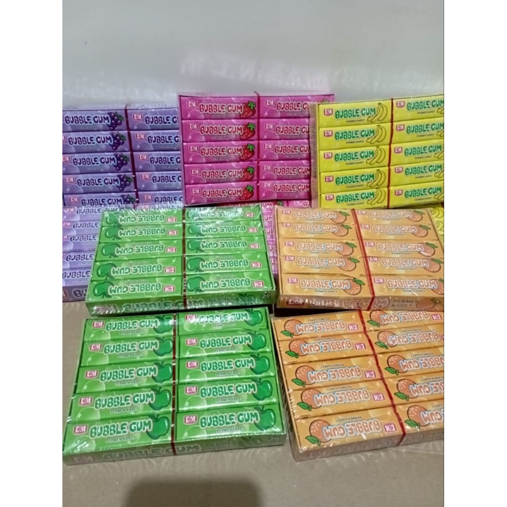 

20pcs bubble gum strowberry permen karet buah buahan