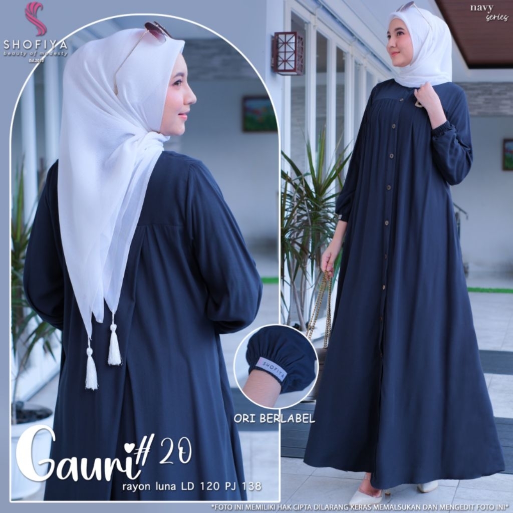 BAJU WANITA GAURI MAXI DRESS JUMBO RAYON POLOS BY SHOFIYA