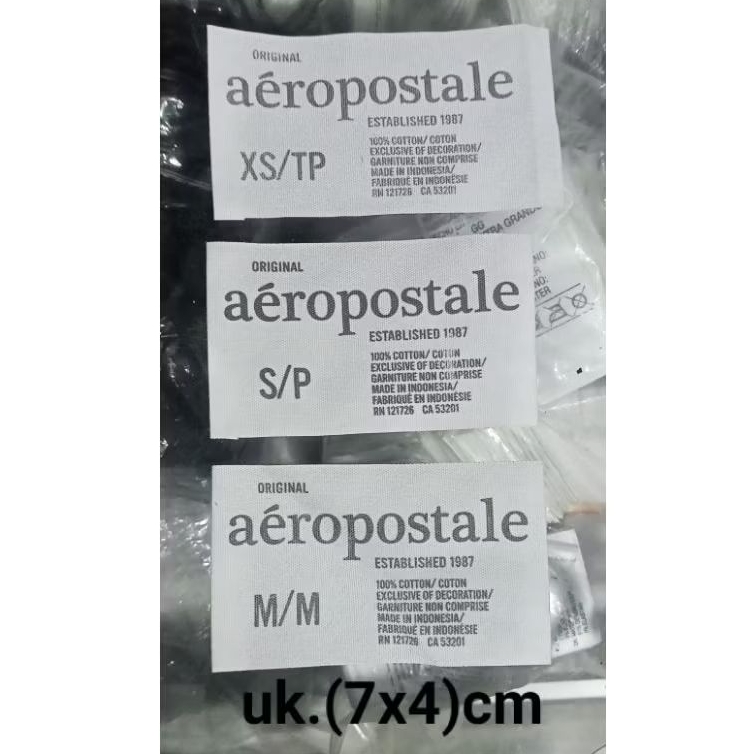 

label merek brand merek label (main size care misc) label tag aeropostale
