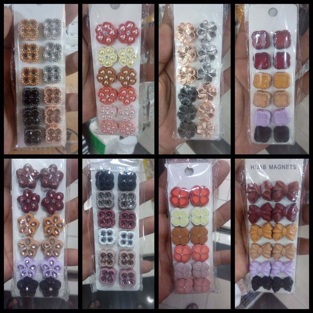 (6 PCS ) NEW BROS MAGNET HIJAB/ BROS HIJAB MAGNET MOTIF