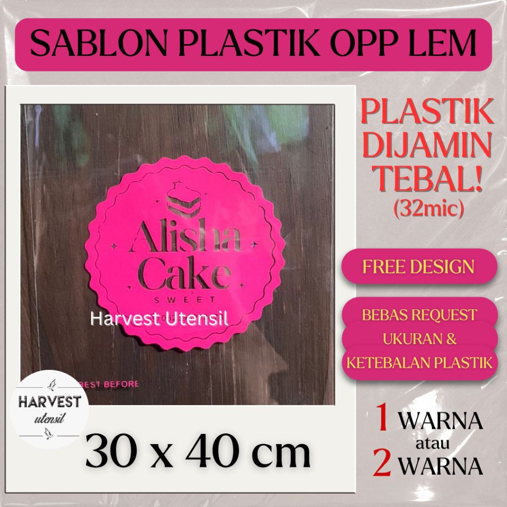 

Sablon Plastik OPP Lem 30x40 Baju Kemeja Olshop Roti Makanan Aksesoris Tebal
