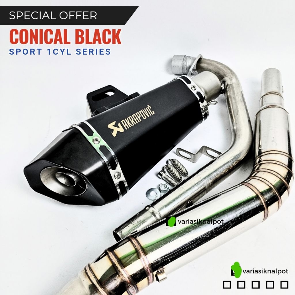 knalpot racing akrapovic conical untuk yamaha XSR155 R15 V3 V4 MT15