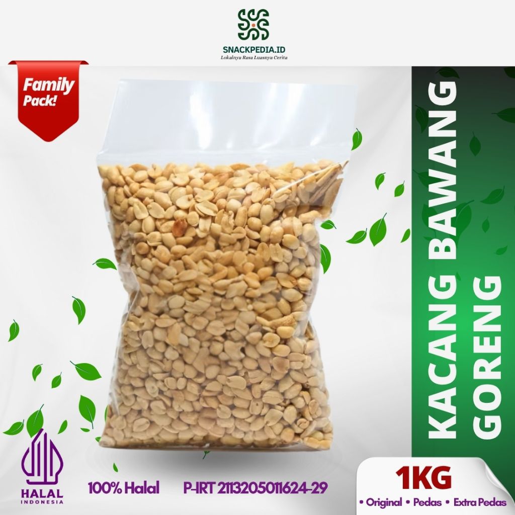 

Kacang Bawang 1 kg Empuk Gurih + Extra Bawang Goreng – Hemat Besar | 1KG Kacang Goreng Bawang Jumbo 25/29