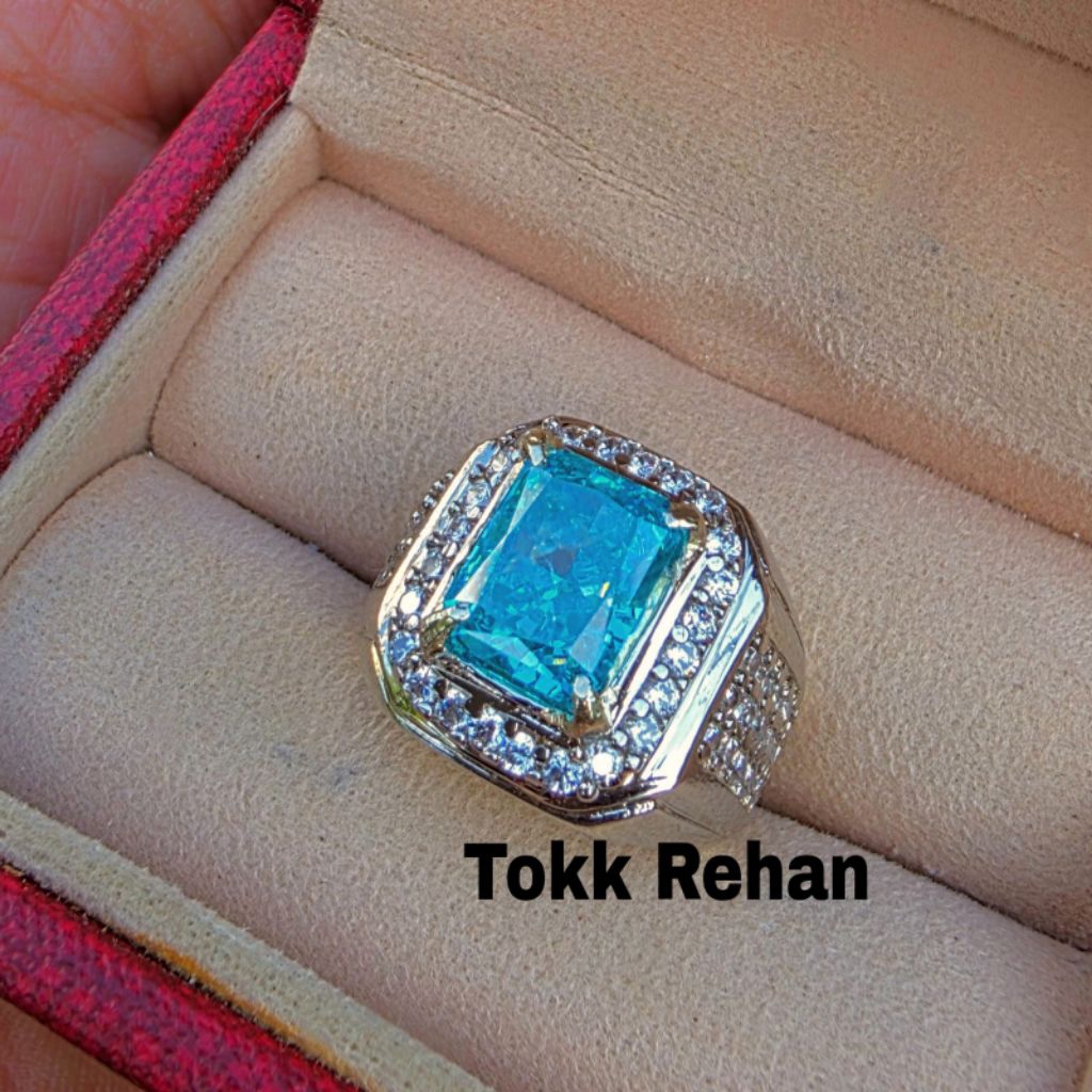 Cincin Batu Blue Simolan Diamond