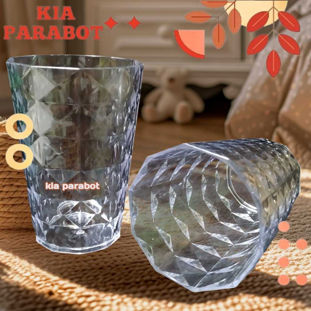 Gelas akrilik acrylic bening mika PLASTIK