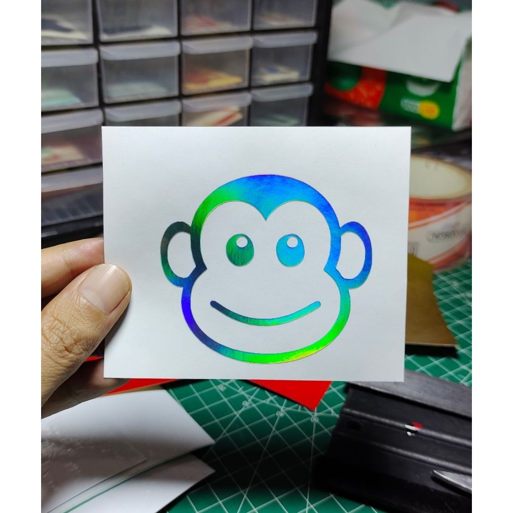 

stiker monyet lucu sticker keren custom murah