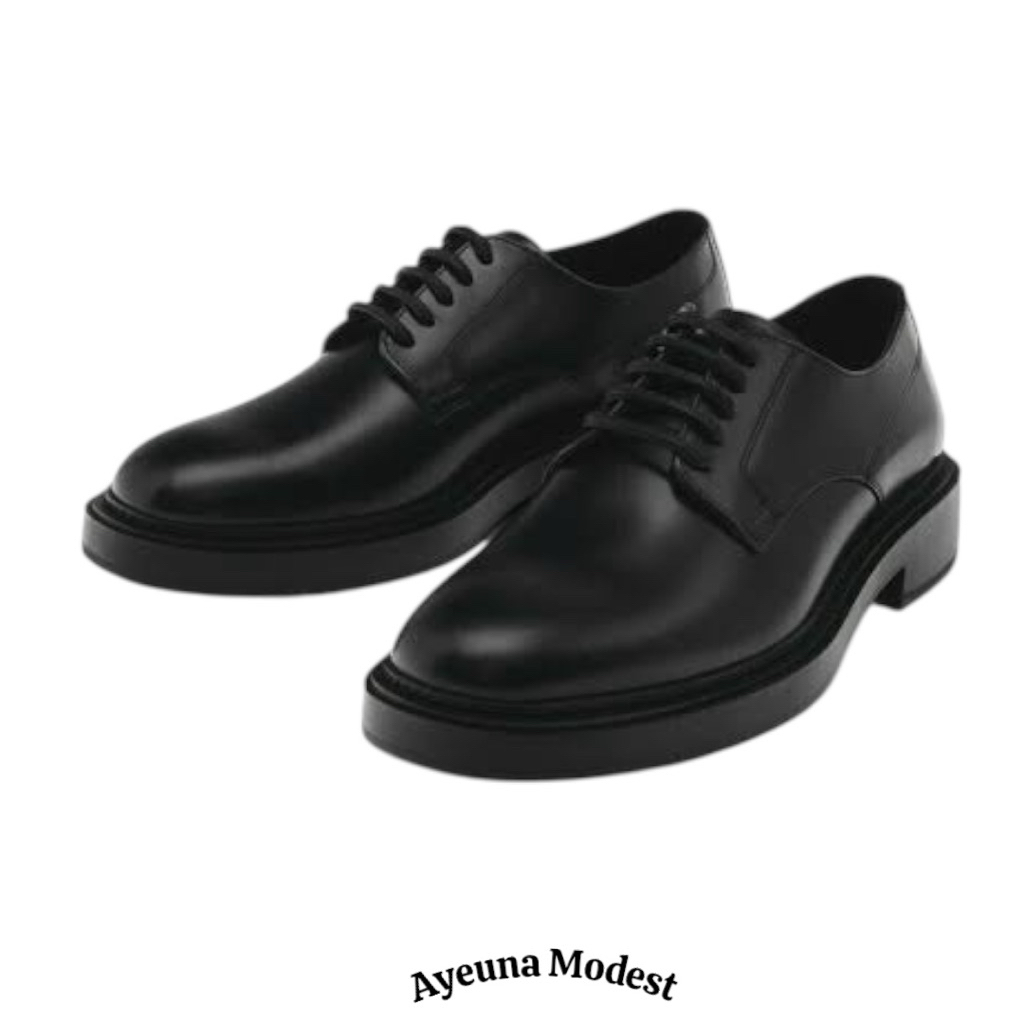 Massimo Dutti Man Napa Shoes Black Office Look Casual Formal Original New - Size 39