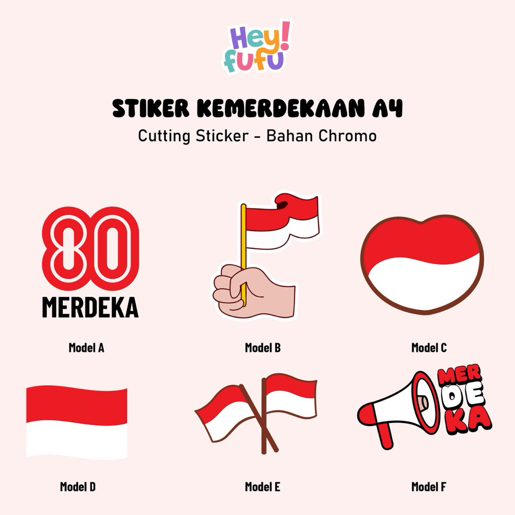 

Stiker Kemerdekaan 17 Agustus – Cutting Sticker A4 | Bahan Chromo | Heyfufu