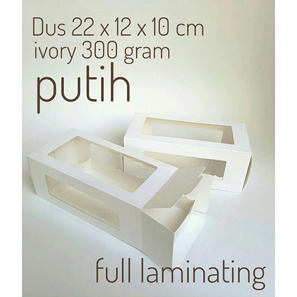 Kotakkue 22x12x10 dus kue box kue kotak ivory