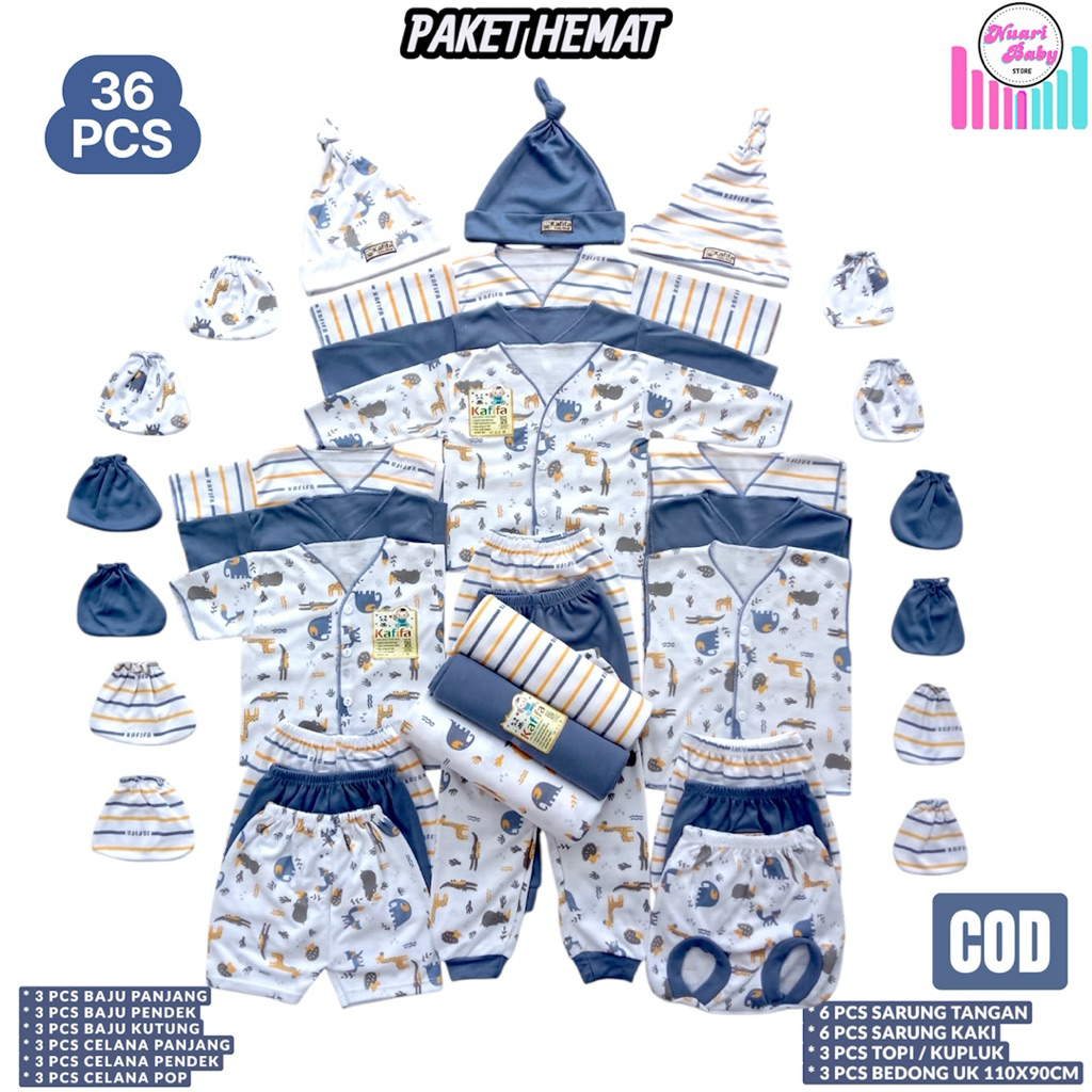 Paket 36 Pcs Setelan Baju Bayi Baru lahir dan Celana Bayi 0-3 bulan Paket Baju Bayi Newborn