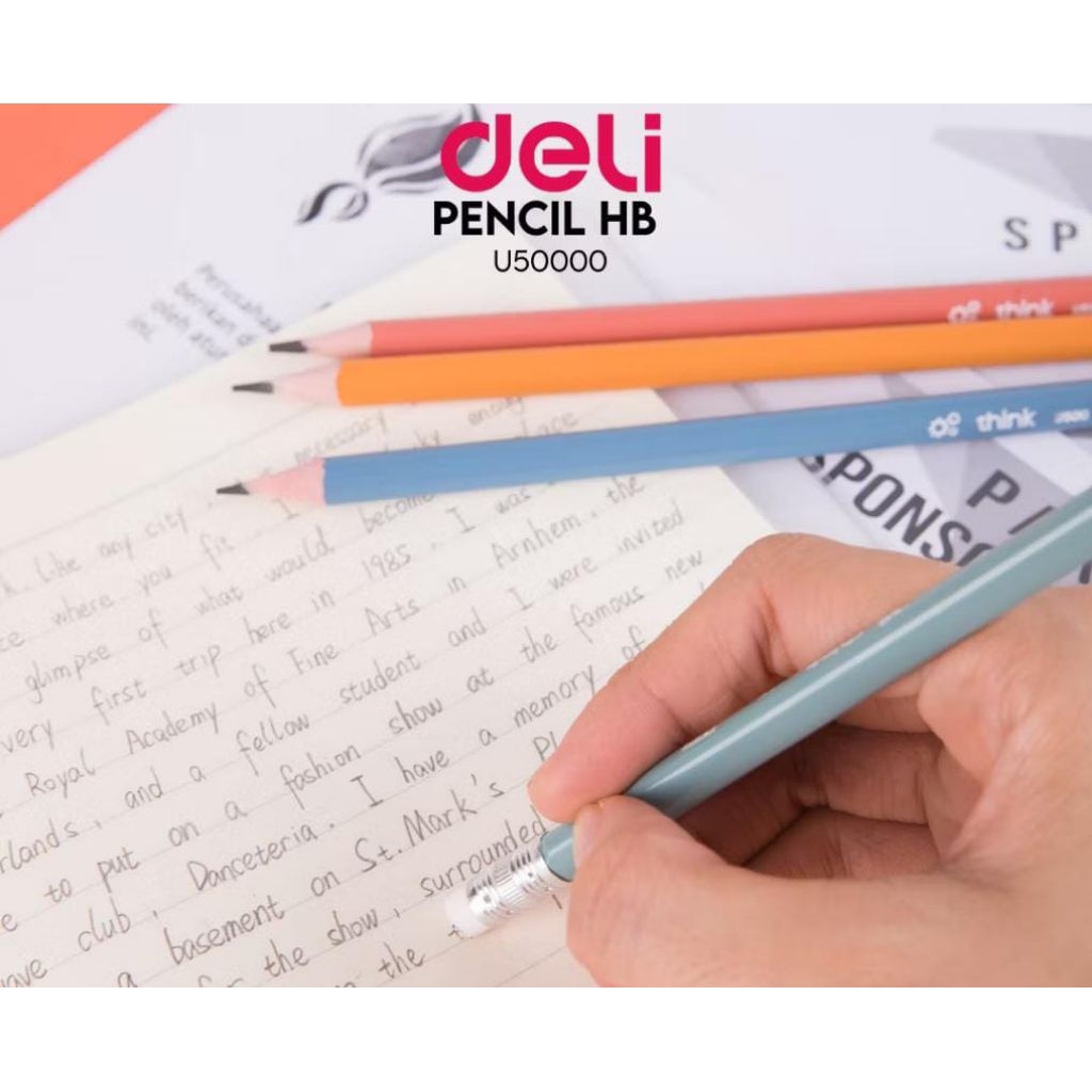 

Deli Pensil Plastik HB dengan Ujung Penghapus Bentuk Segitiga EU50000