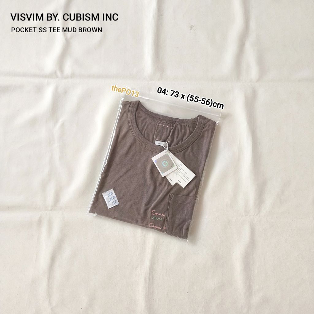 VISVIM BY CUBISM INC POCKET SS TEE MUD BROWN SS22 AUTHENTIC 100% BNWT