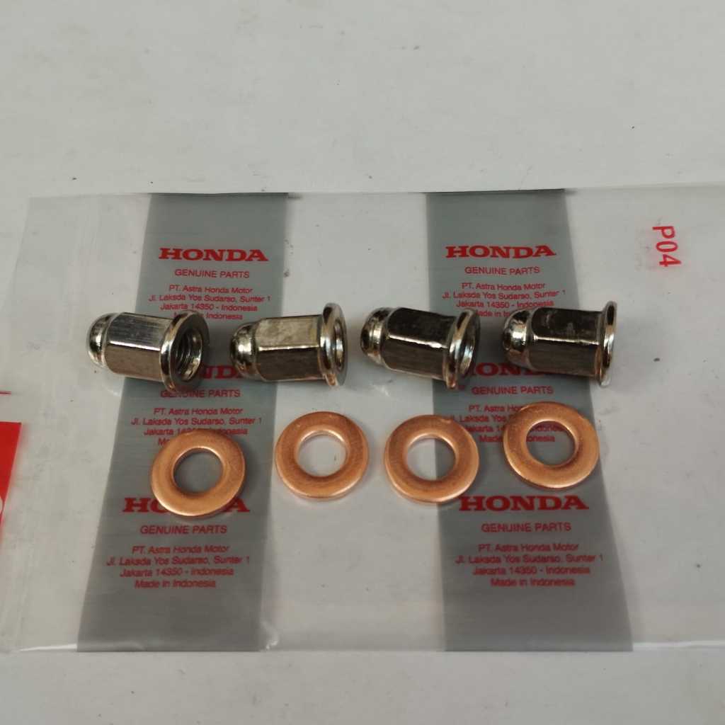 paket 4 set mur dan ring blok seher atas/buring head supra x/grand/supra fit/karisma/supra x 125