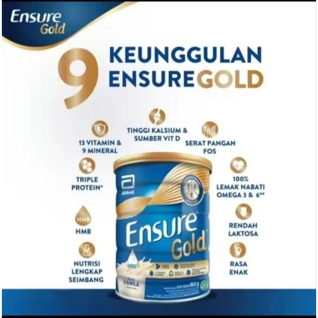 

ENSURE GOLD VANILA COKLAT 850 GRAM/800GR/dulu 850 gr/850gr/VANILA COKLAT