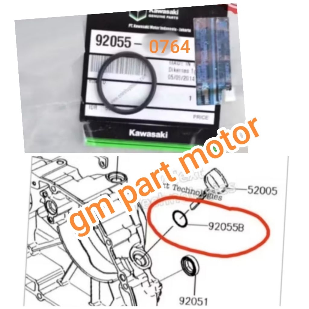 seal oring tutup oli mesin KLX150 KLX 150 Original