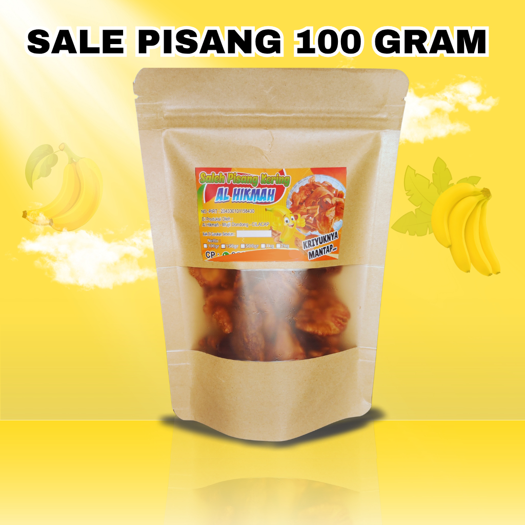 Keripik Pisang Kering Cilacap Renyah Manis Sale Pisang Kering Khas Cilacap 100 gr