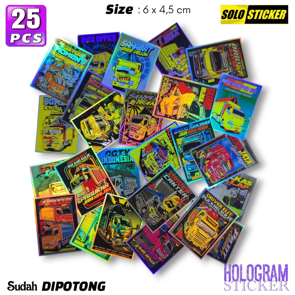 

Stiker Hologram Truck Waterproof Sticker Laptop Paper Stationery Tumbler HP Diary Notebook