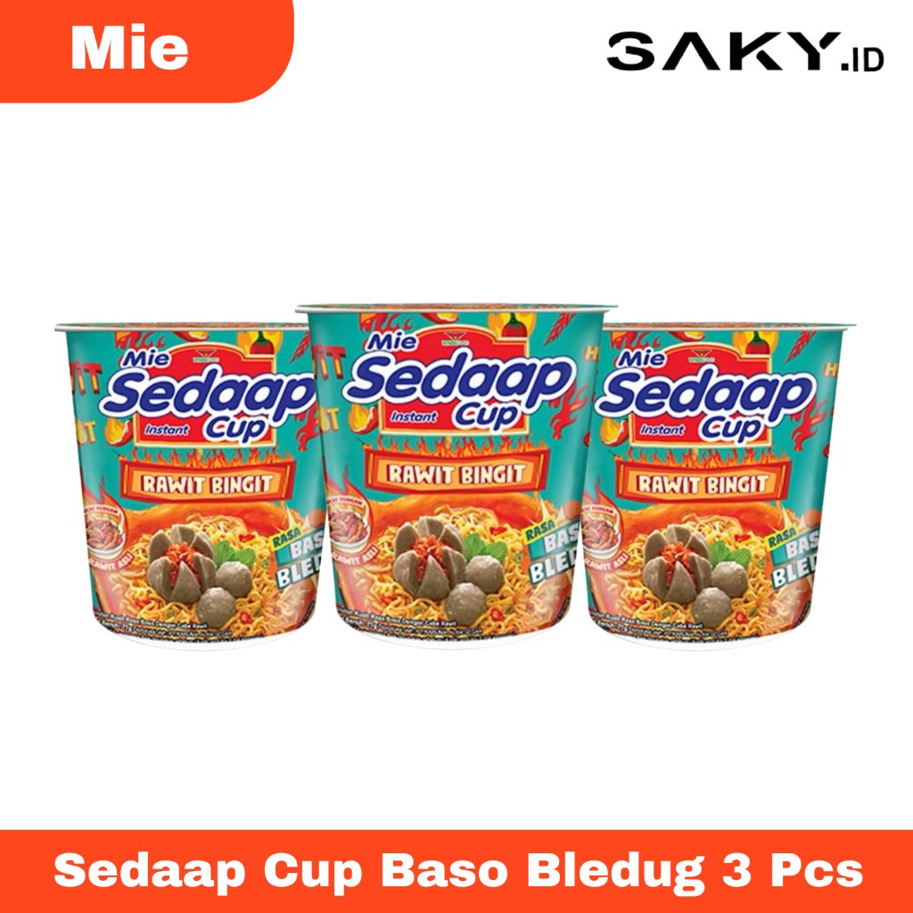 

Paket HEMAT Sedaap Mie Instant Cup Baso Bleduk 3 Pcs
