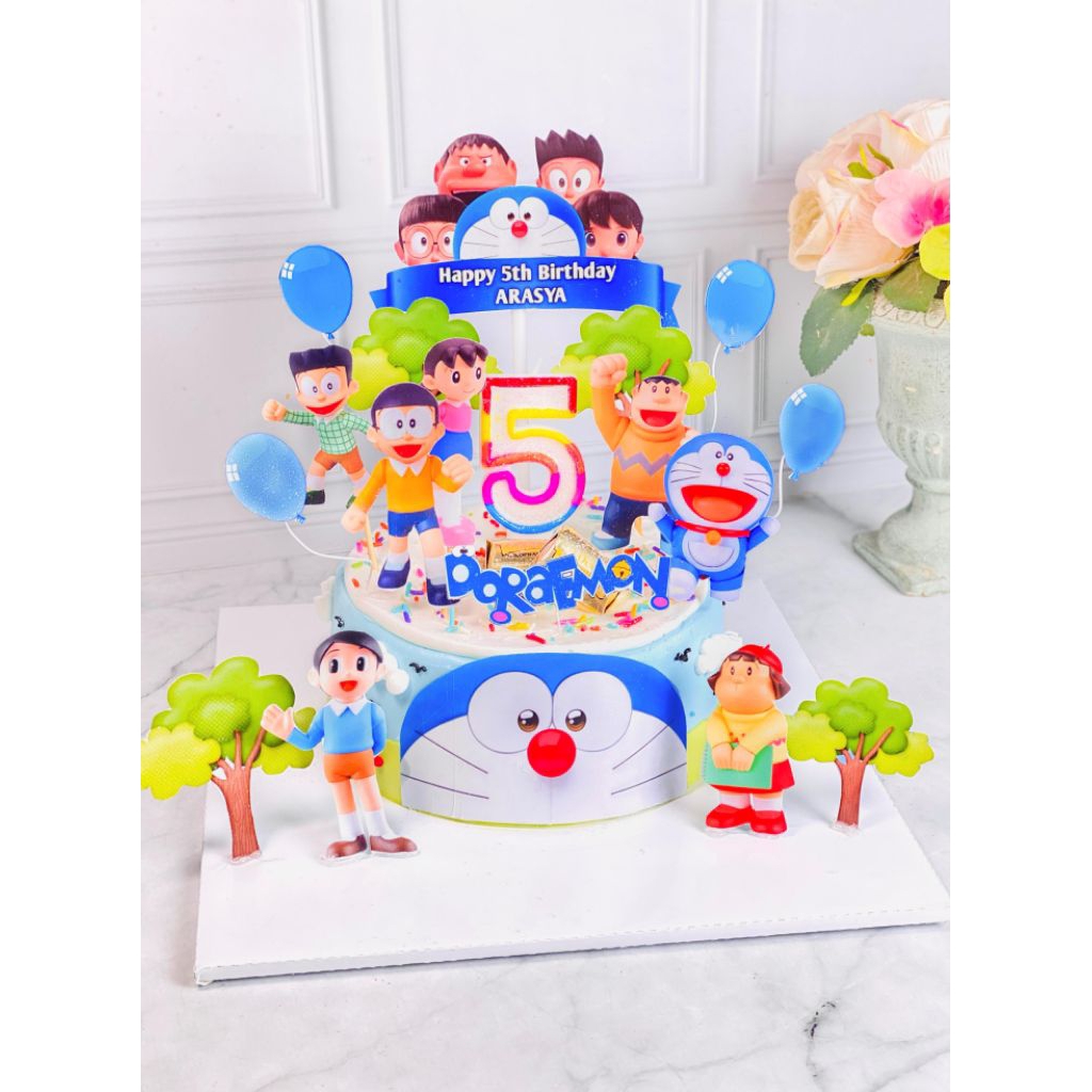 

kue ulang tahun birthday Doraemon topper