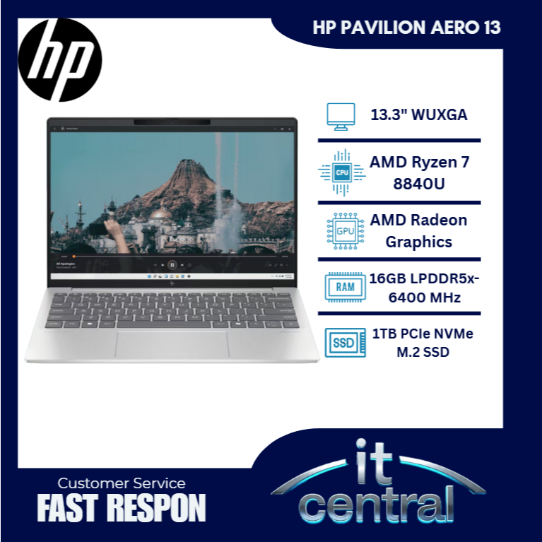 HP PAVILION AERO 13 RYZEN 7 8840 16GB 1TB W11+OHS 13.3WUXGA IPS