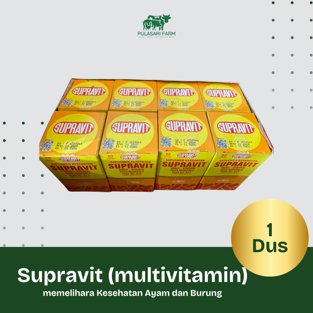 Supravit Multivitamin - Memelihara Kesehatan Ayam dan Burung 1 Dus