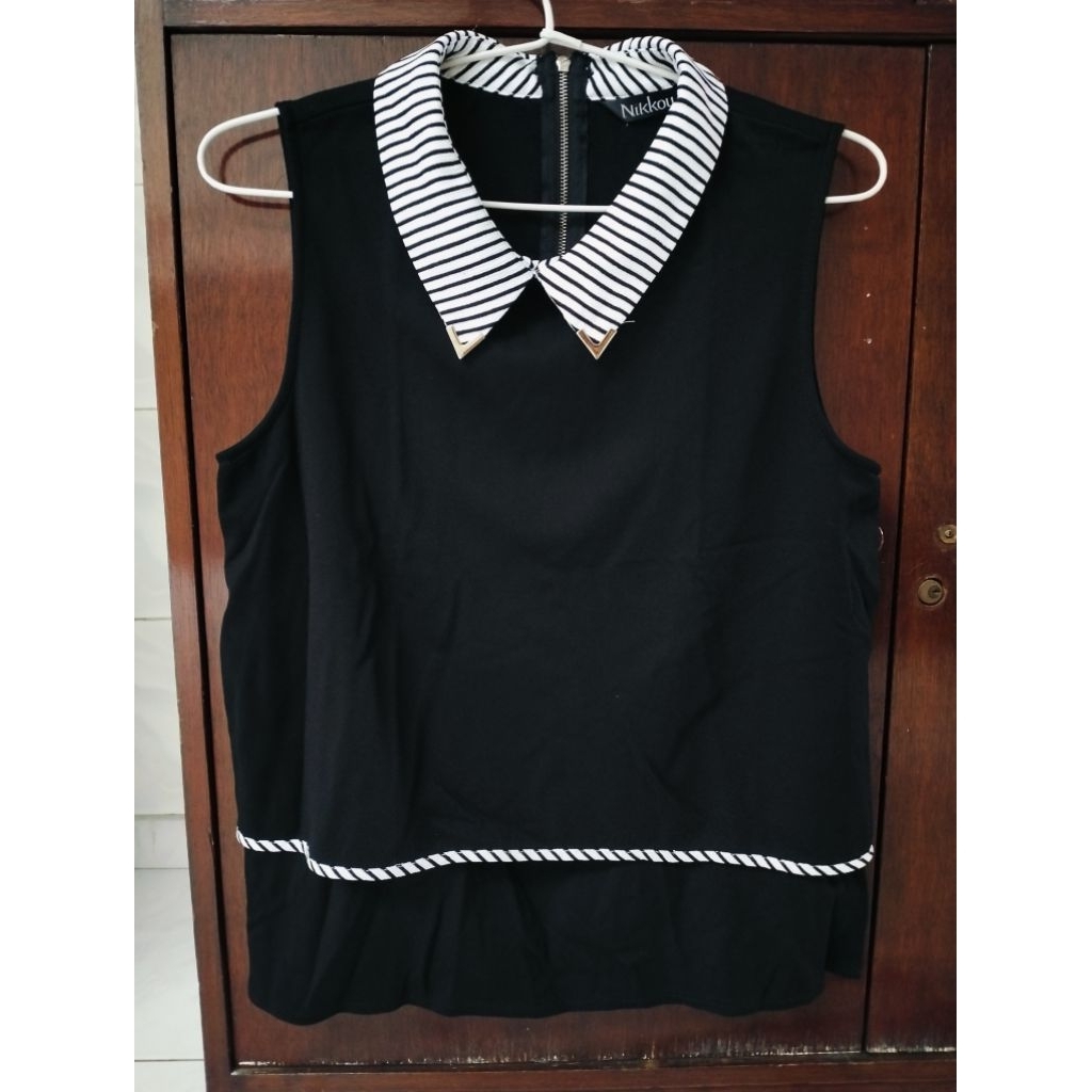 preloved atasan collar top wanita NIKKOU