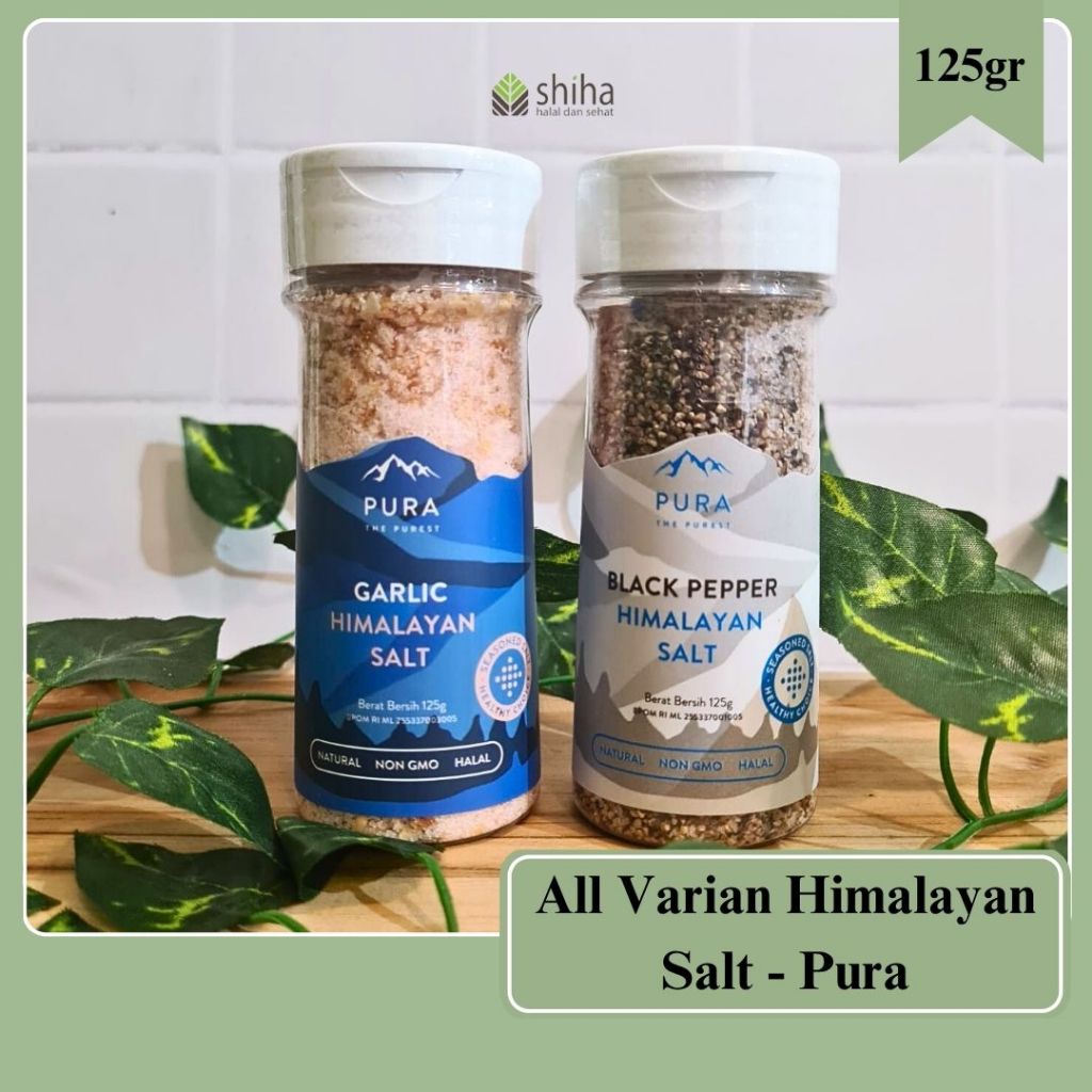 

Pura Himalayan Salt Pepper / Salt Garlic / Garam Himalaya 125g / Pura Himilayan Salt | Warungshiha