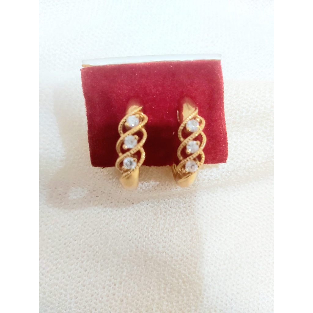 Preloved Anting Lapis Emas 24K Mata 3 Zhulian