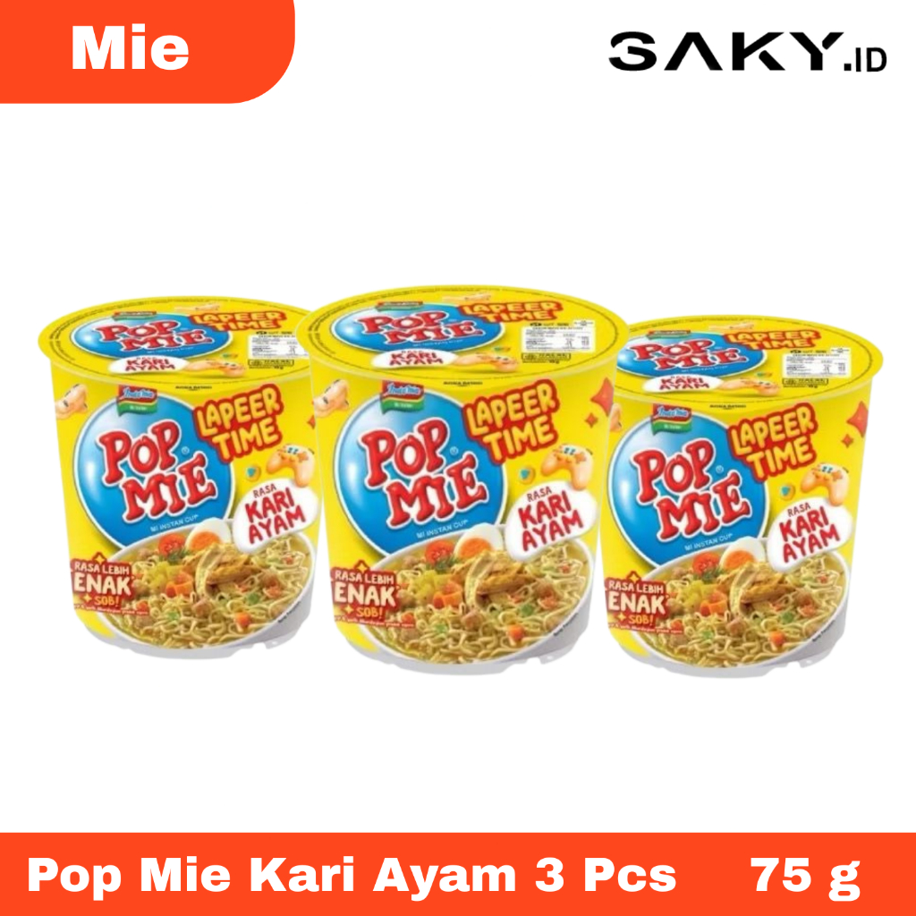 

Paket HEMAT Pop Mie Kari Ayam Lapeer Time 3 Pcs