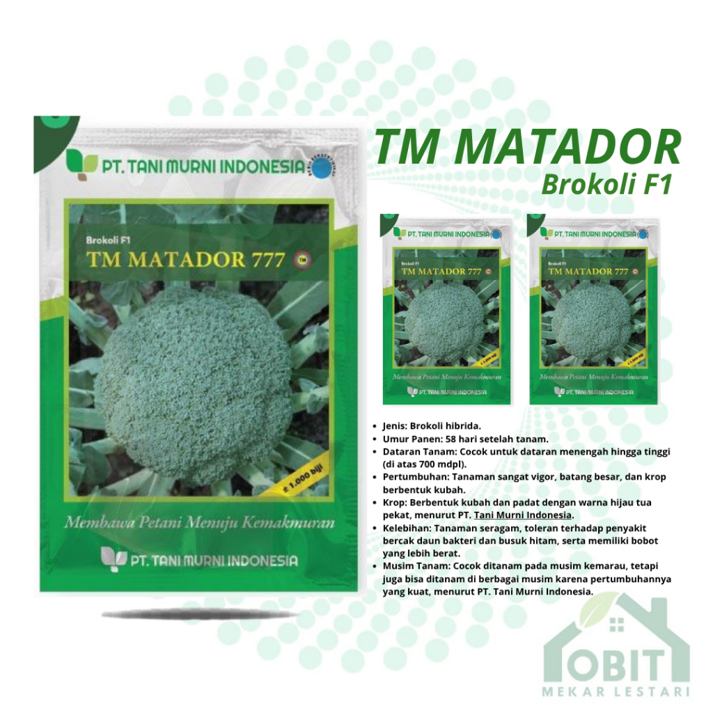 TM Matador 777 - ISI -+1000 Biji - Benih Brokoli F1 Unggul Hibrida (Bisa COD) - ORIGINAL Tani Murni 