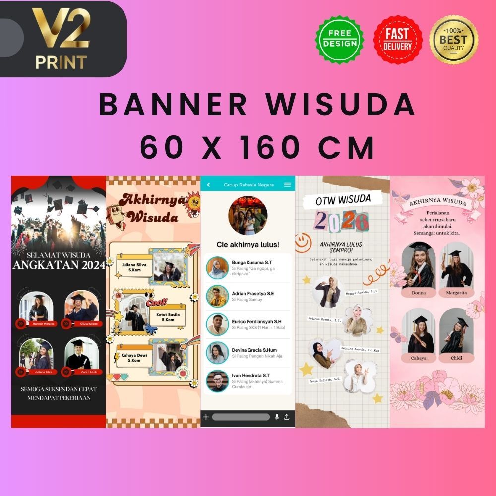 CETAK BANNER SPANDUK WISUDA ULANG TAHUN ULANG TAHUN ANNIVERSARY UCAPAN SPESIAL MURAH UNIK LUCU