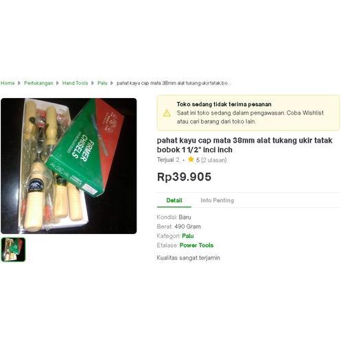 

pahat kayu cap mata 38mm alat tukang ukir tatak bobok 1 1/2" inci inch