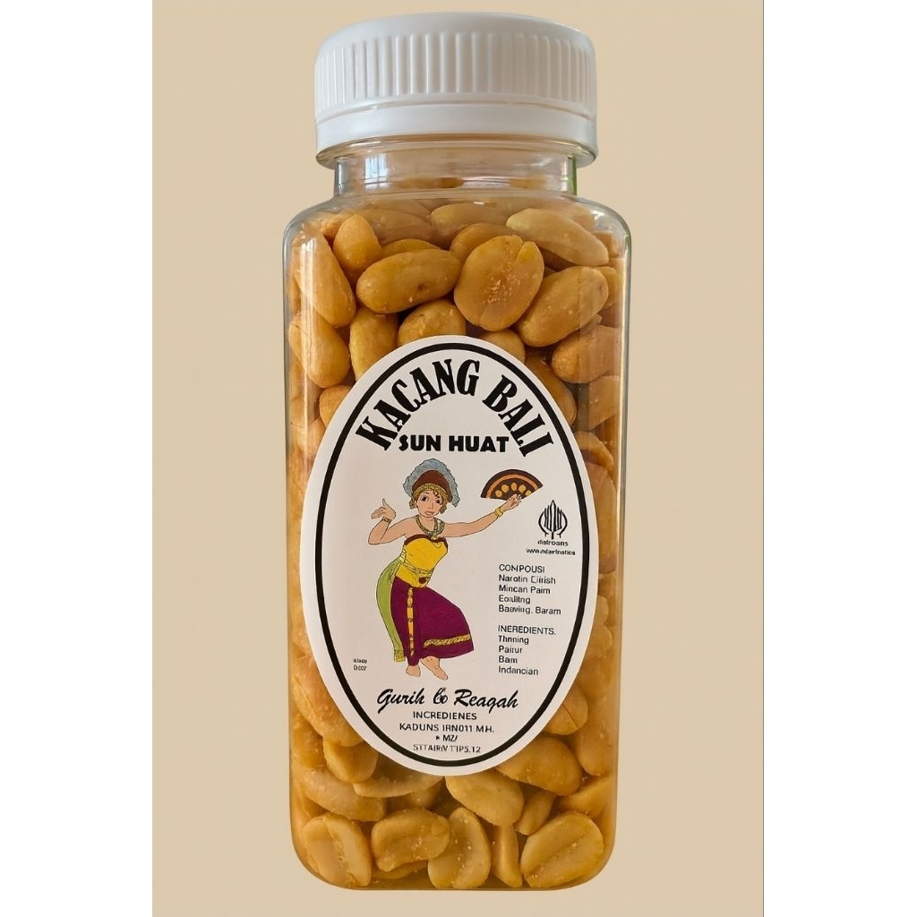 

Kacang Bali Kacang Kapri Bali Asli Bali Kemasan Botol 150 gram PIRT Halal Merk Sun Huat